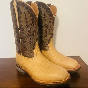 Lucchese Rudy Tan/Chocolate Boots Size 10 EE Excellent Condition